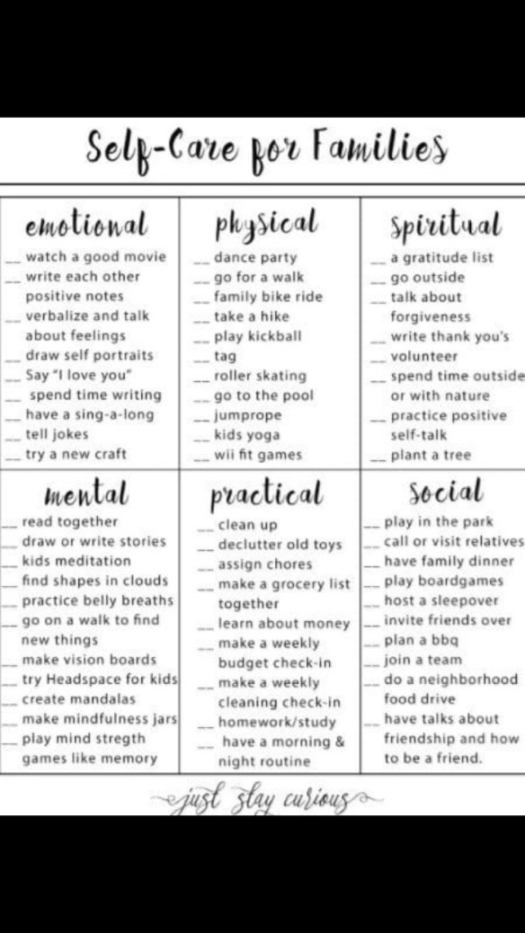 Self-care for Families graphic