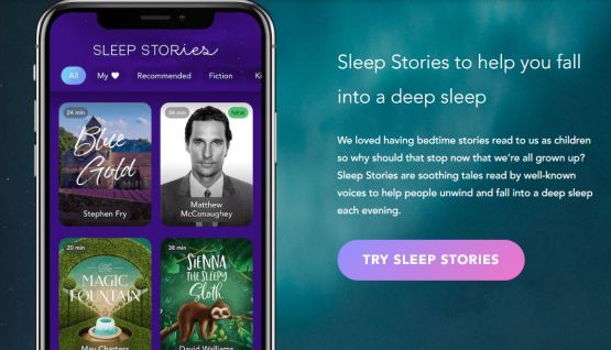 calm sleep stories graphic